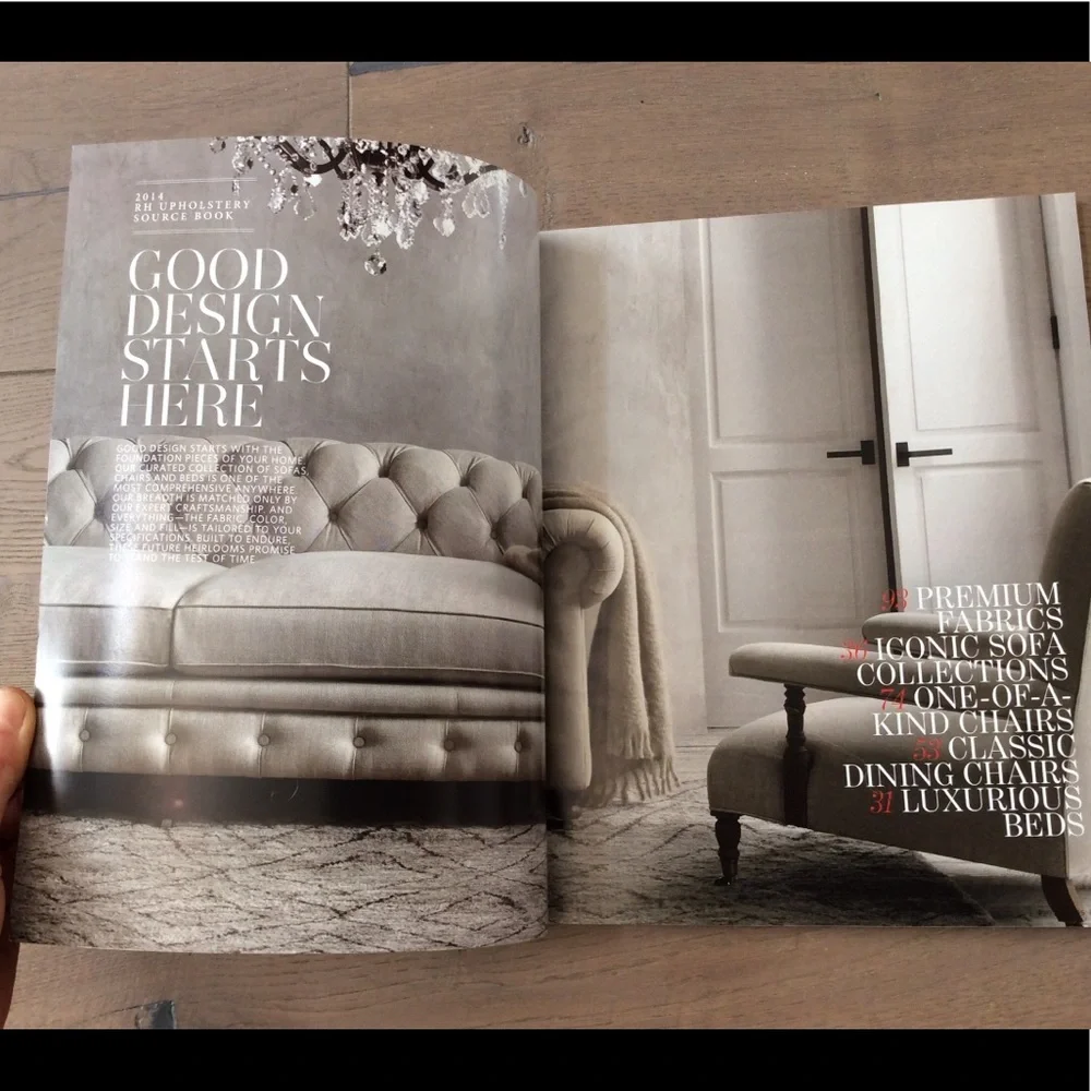 RH restoration hardware catalog table look book